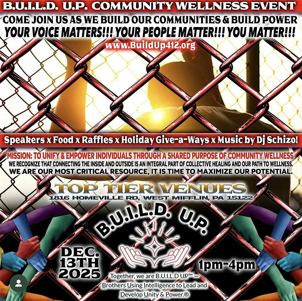 B.U.I.L.D. U.P. Community Wellness Event, 13 December | Event in West Mifflin | AllEvents