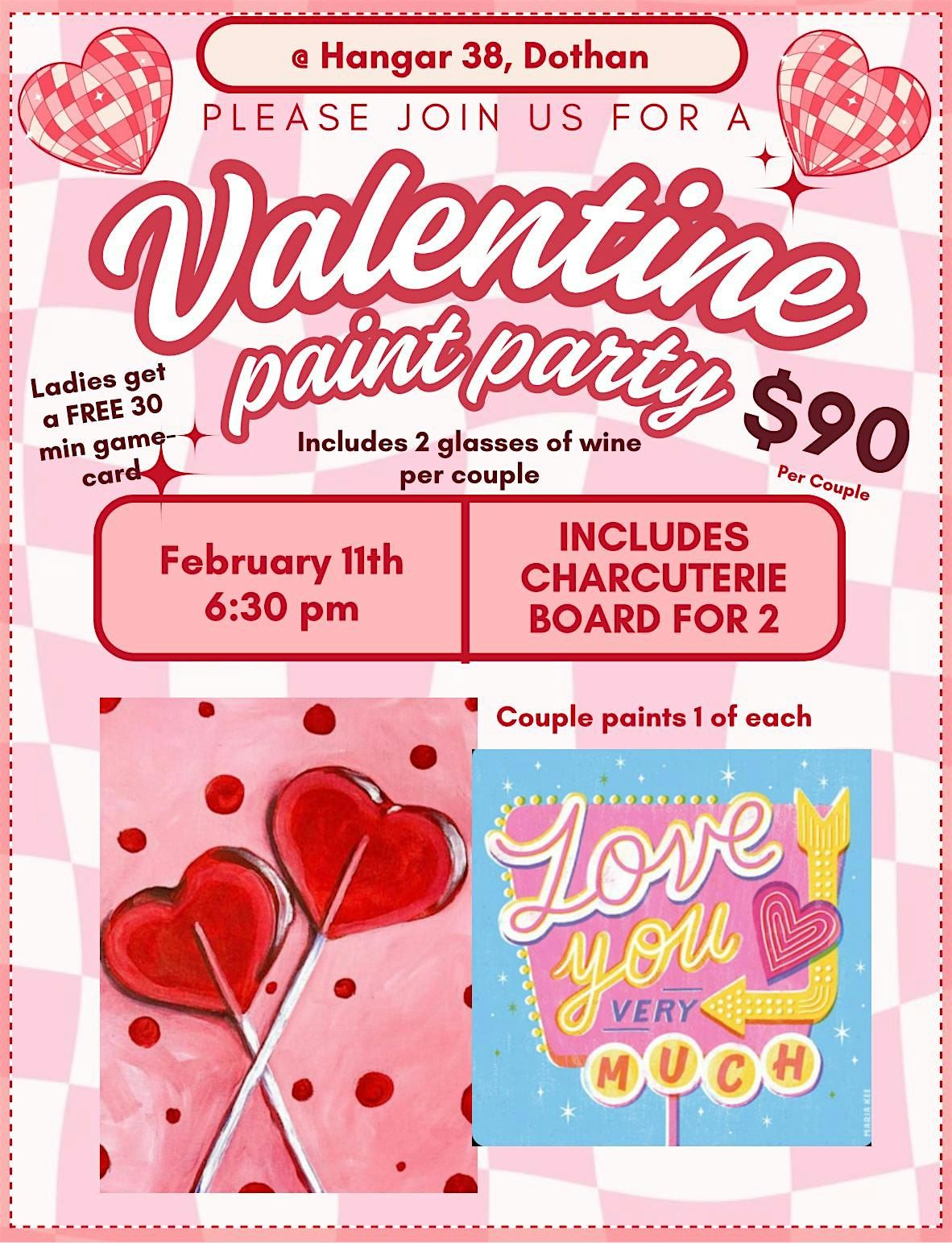 Couples Paint Class @ Hangar 38, 11 February | Event in Dothan | AllEvents