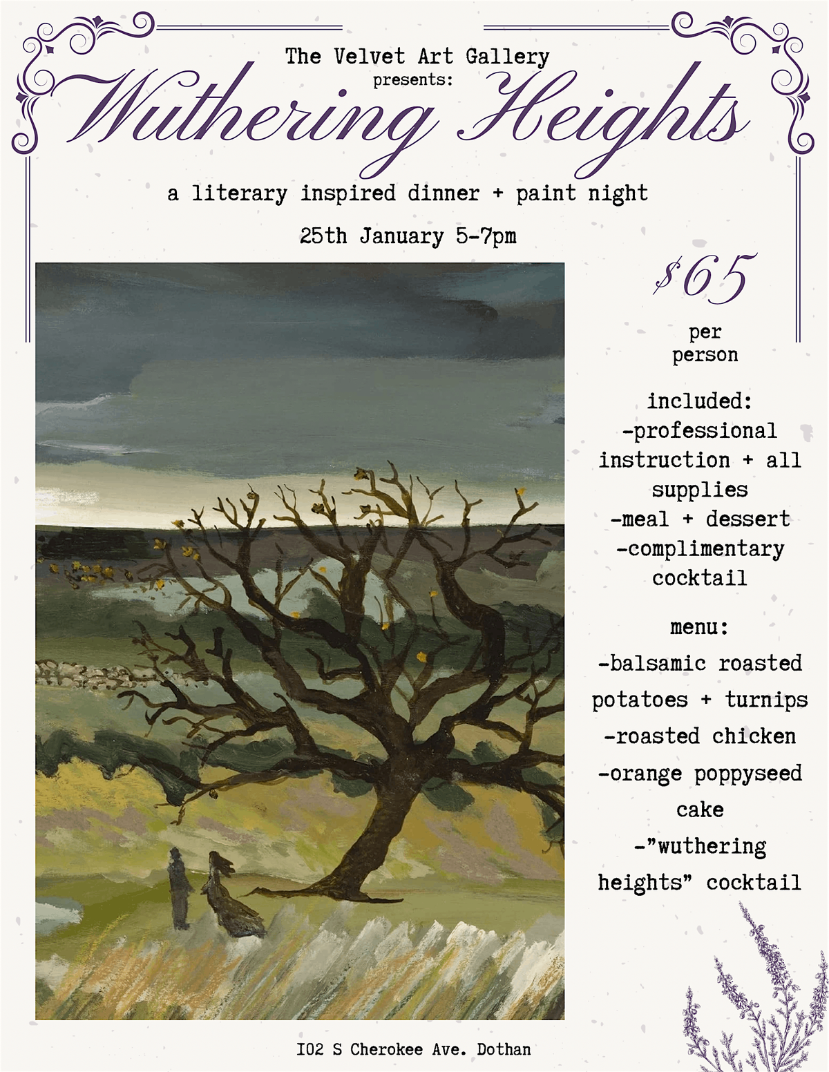Wuthering Heights Dinner & Paint Night