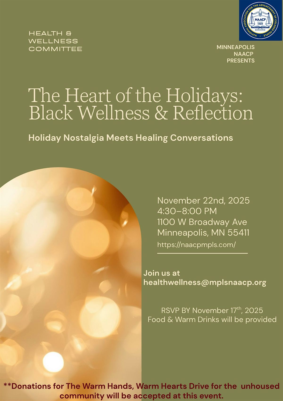 Mpls NAACP Health & Wellness Presents : The Heart of the Holidays, 22 November | Event in Minneapolis