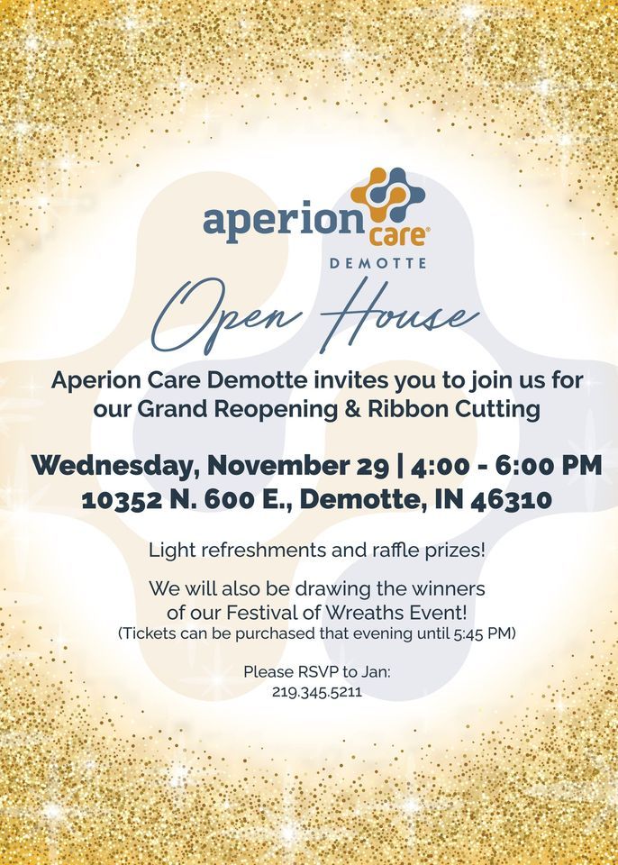 Grand Reopening & Ribbon Cutting, Aperion Care Demotte, November 29