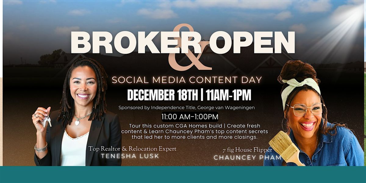 Broker Open & Social Media Content Day, 18 December | Event in Waxahachie | AllEvents