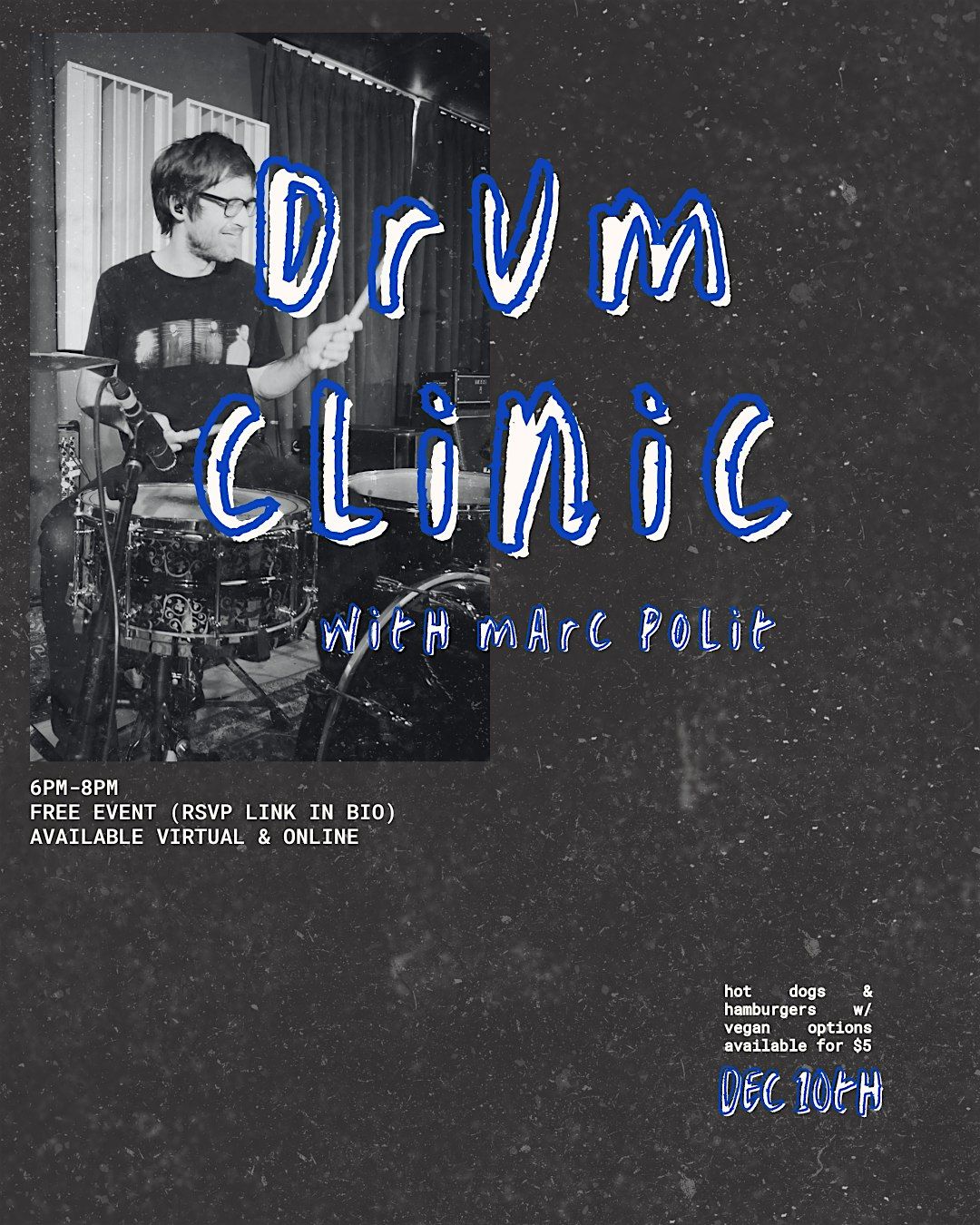 Free Drum Clinic with Marc Polit at Amplified Studios, 10 December | Event in Carlsbad | AllEvents