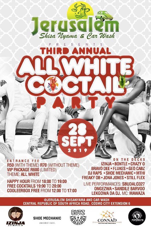 3rd Annual All White Party, Jerusalem Car Wash & Shisa Nyama
