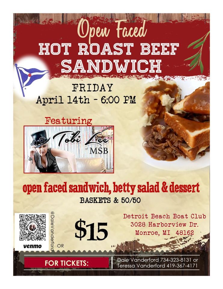 OpenFaced Hot Roast Beef Sandwich, Proceeds benefit 2023 ILYA Vice