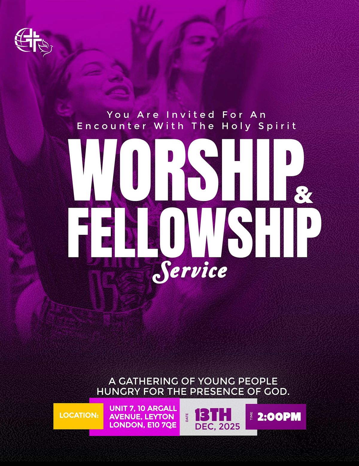 YOUTH WORSHIP AND FELLOWSHIP SERVICE, 13 December | Event in London | AllEvents