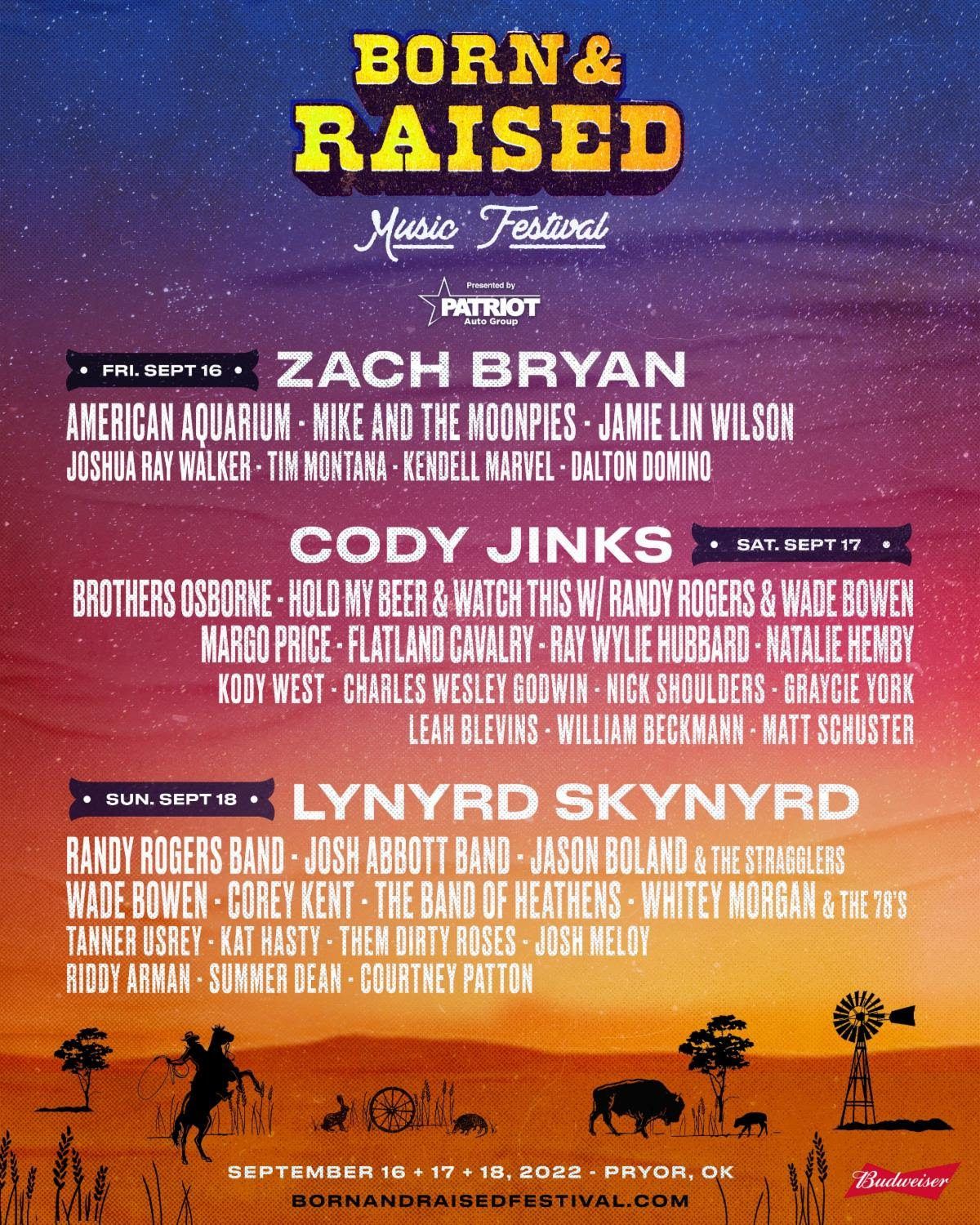 Born and Raised Music Festival - 4 Day Pass at Pryor Creek Music Festivals, 10 September | Event in Pryor