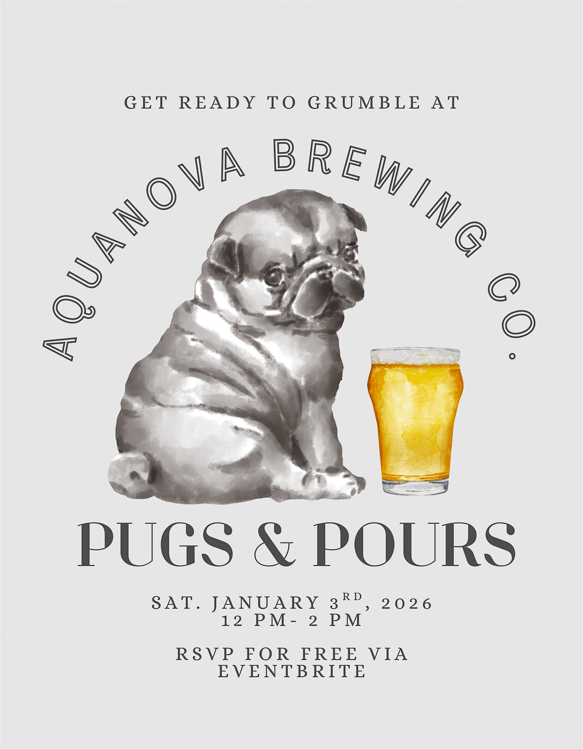 Pugs & Pours x Aquanova Brewing Co., 3 January | Event in Hamilton | AllEvents