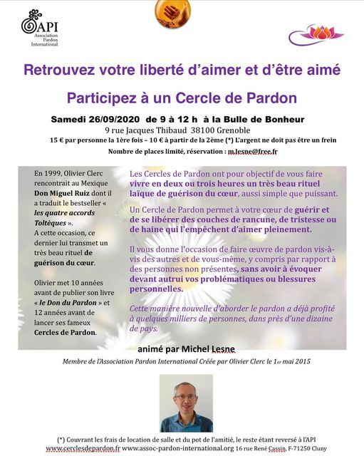 Cercle De Pardon Retrouver Votre Liberte D Aimer Et D Etre Aime Sat Sep 26 2020 At 09 00 Am