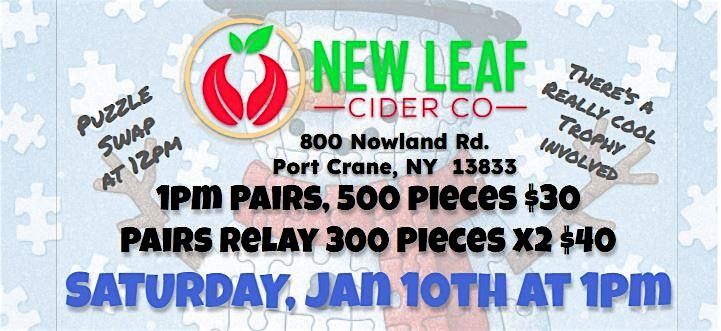 Puzzle and Guzzle at New Leaf Cider Co. Port Crane New York, 10 January | Event in Port Crane | AllEvents