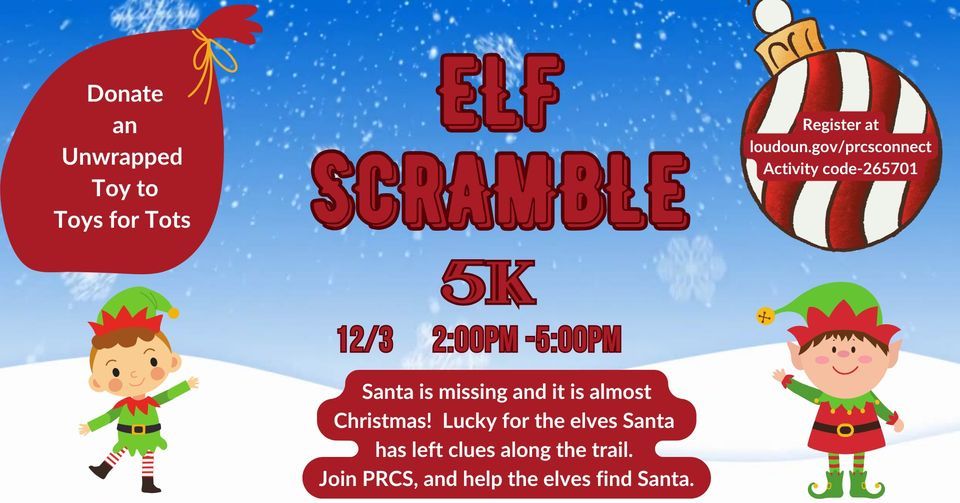 Elf Scramble 5K, 39550 Lovettsville Park Drive Lovettsville, VA