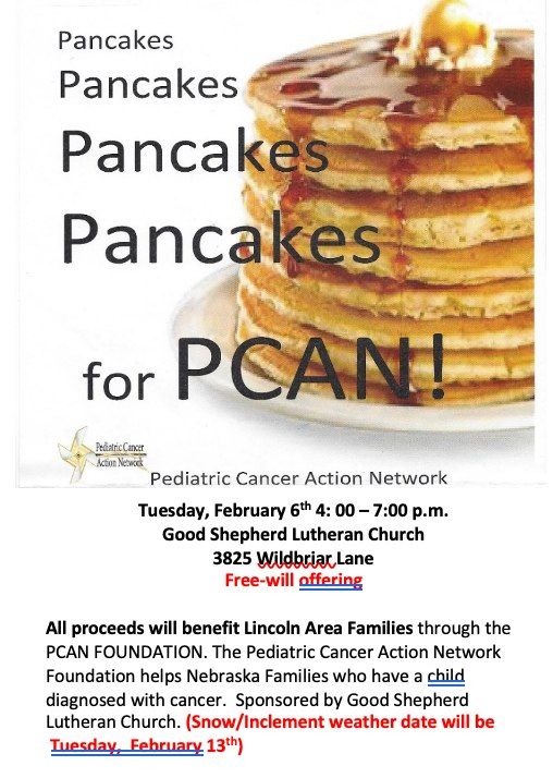 10th annual Pancakes for PCAN, Good Shepherd Lutheran Church in Lincoln