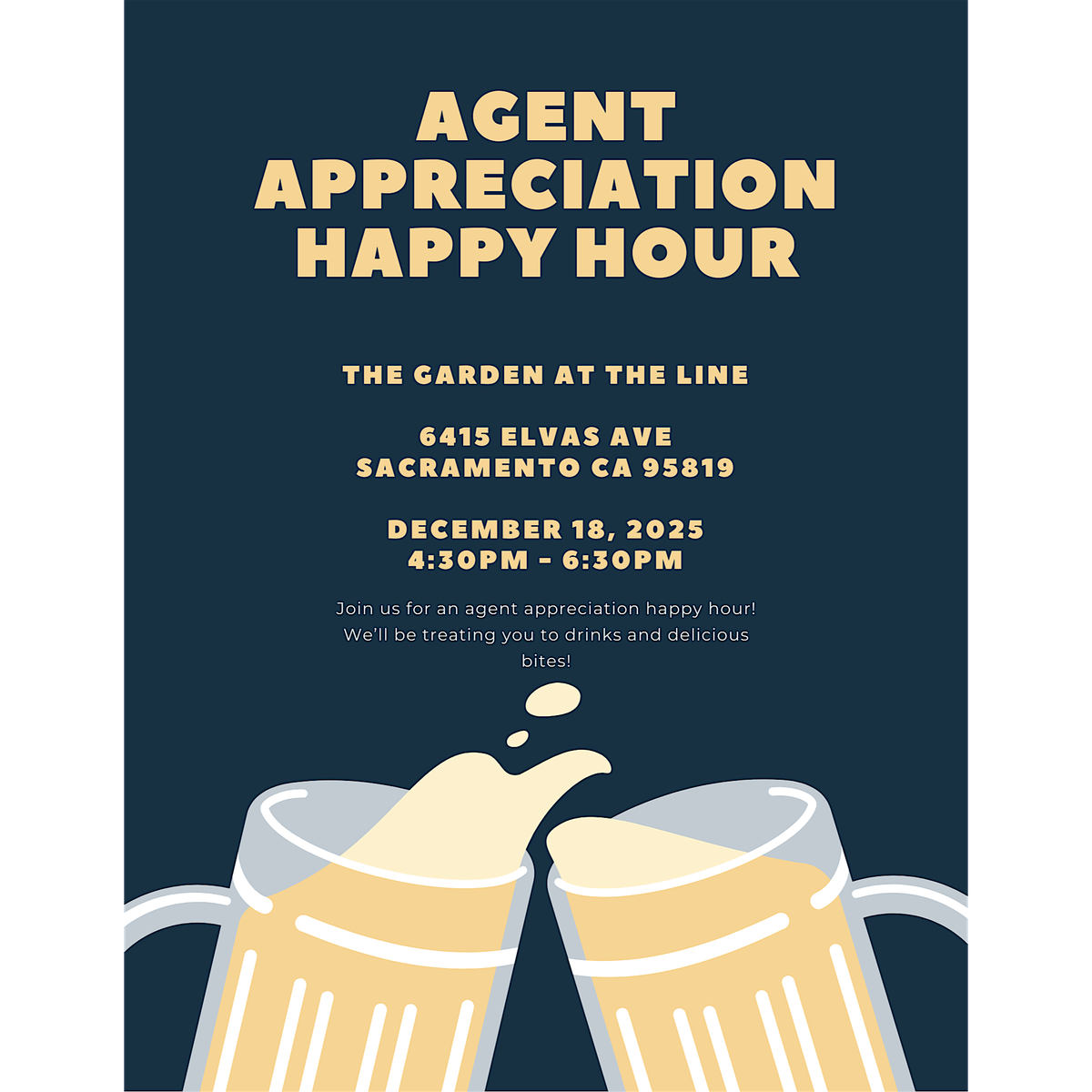 Agent Appreciation Happy Hour, 18 December | Event in Sacramento | AllEvents