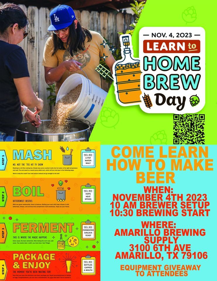Learn to Homebrew Day, Amarillo Brewing Supply, November 4 2023