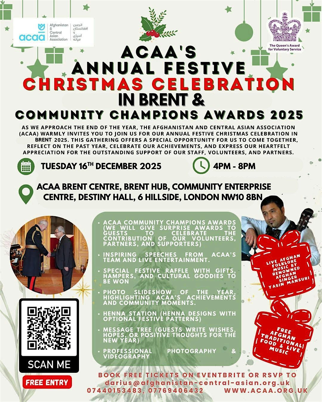 ACAA's Christmas Celebration in Brent & Community Champion Awards 2025, 16 December | Event in London