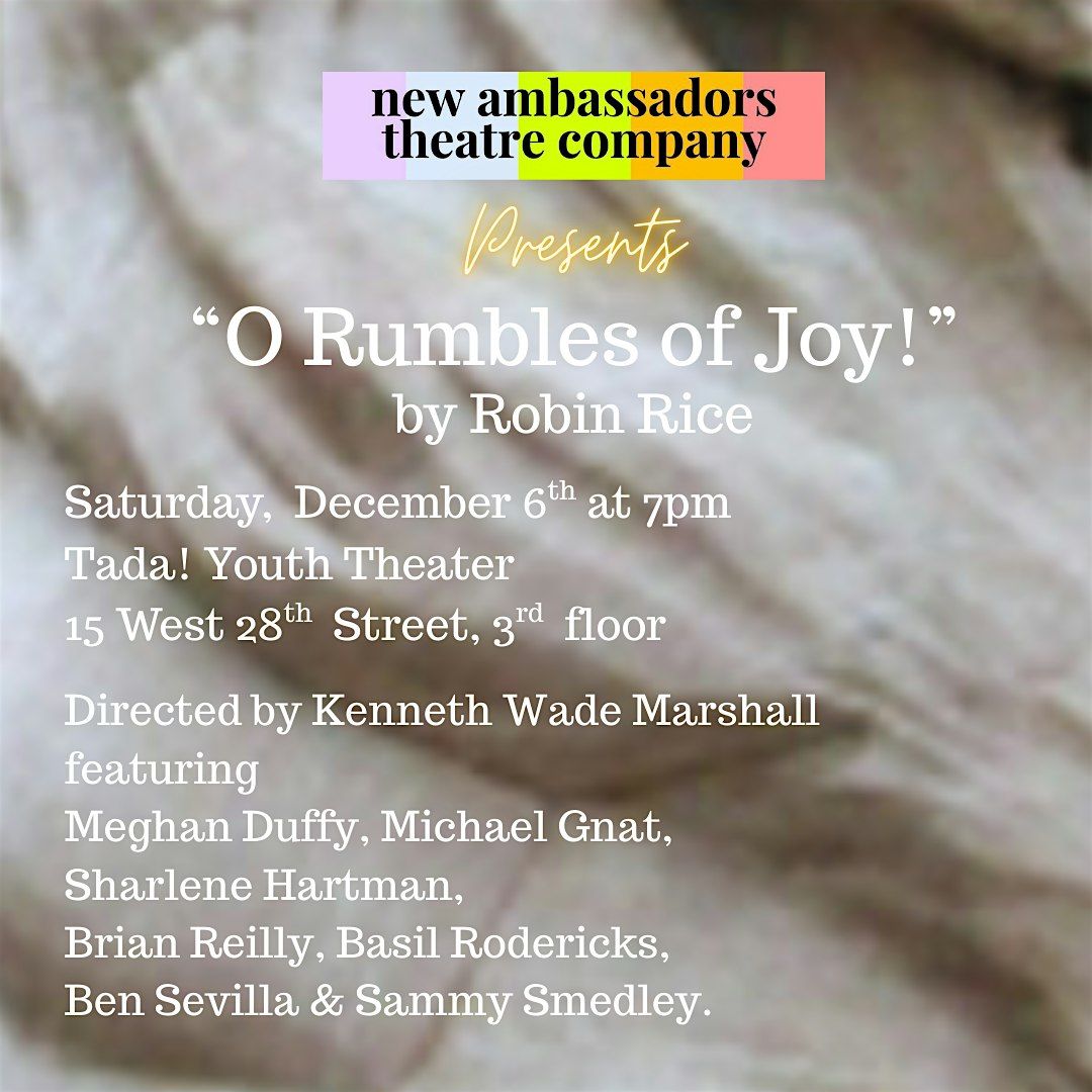 Setting the Stage Reading - O RUMBLES OF JOY! by Robin Rice ($10 donation), 6 December | Event in New York