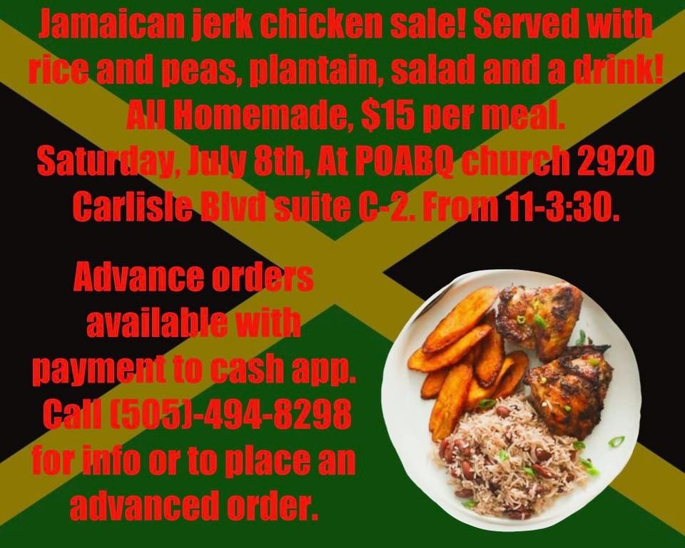 Box Lunch sale Jamaican Jerk chicken w/ rice and peas, The