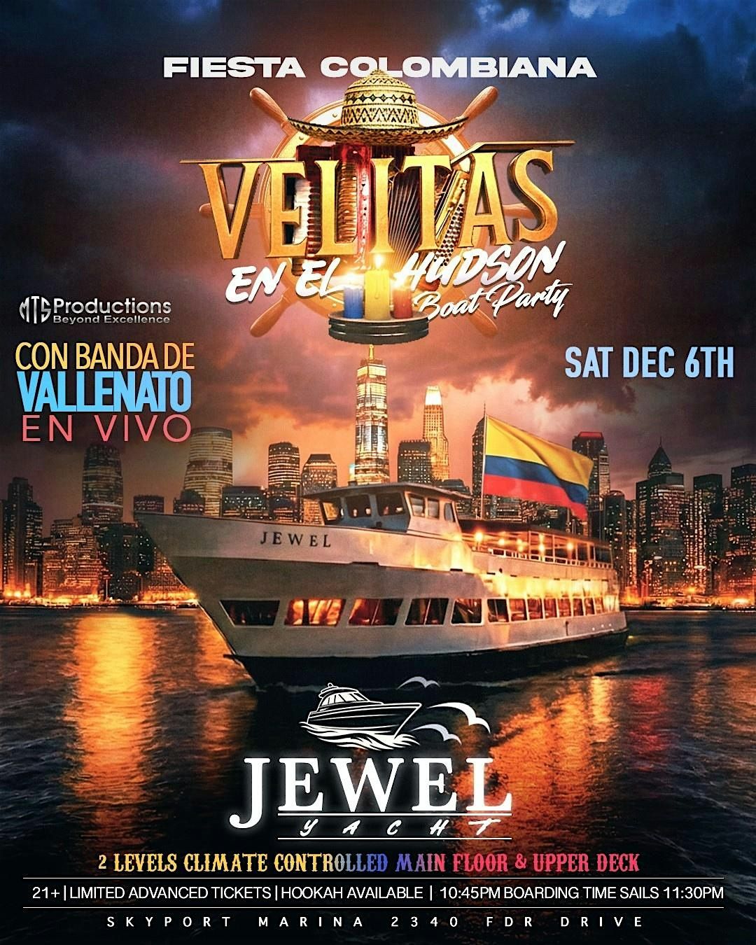 Velitas En El Hudson Boat Party NYC – Colombian Party, 6 December | Event in New York | AllEvents