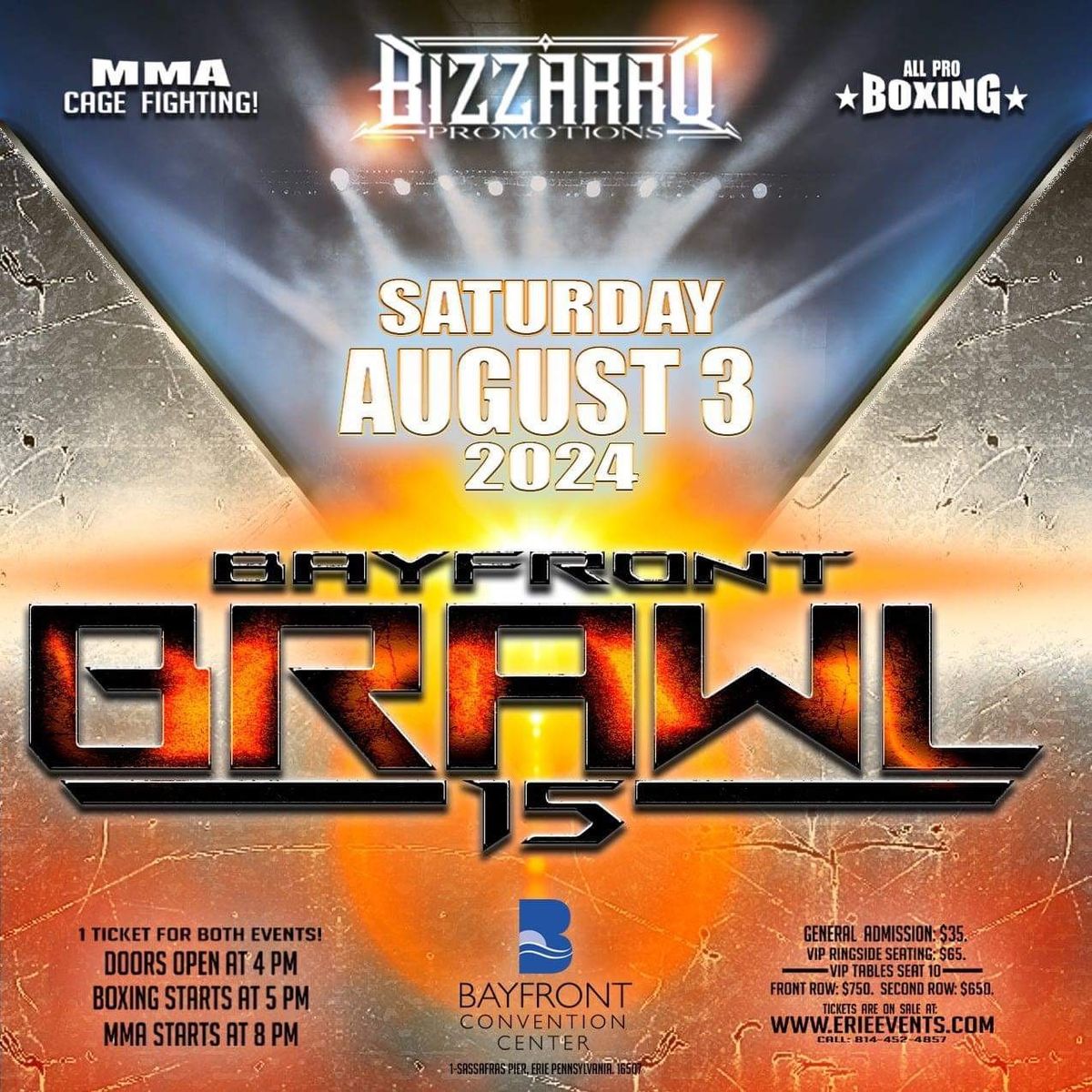 Bayfront Brawl at Bayfront Convention Center, 2 August | Event in Erie | AllEvents