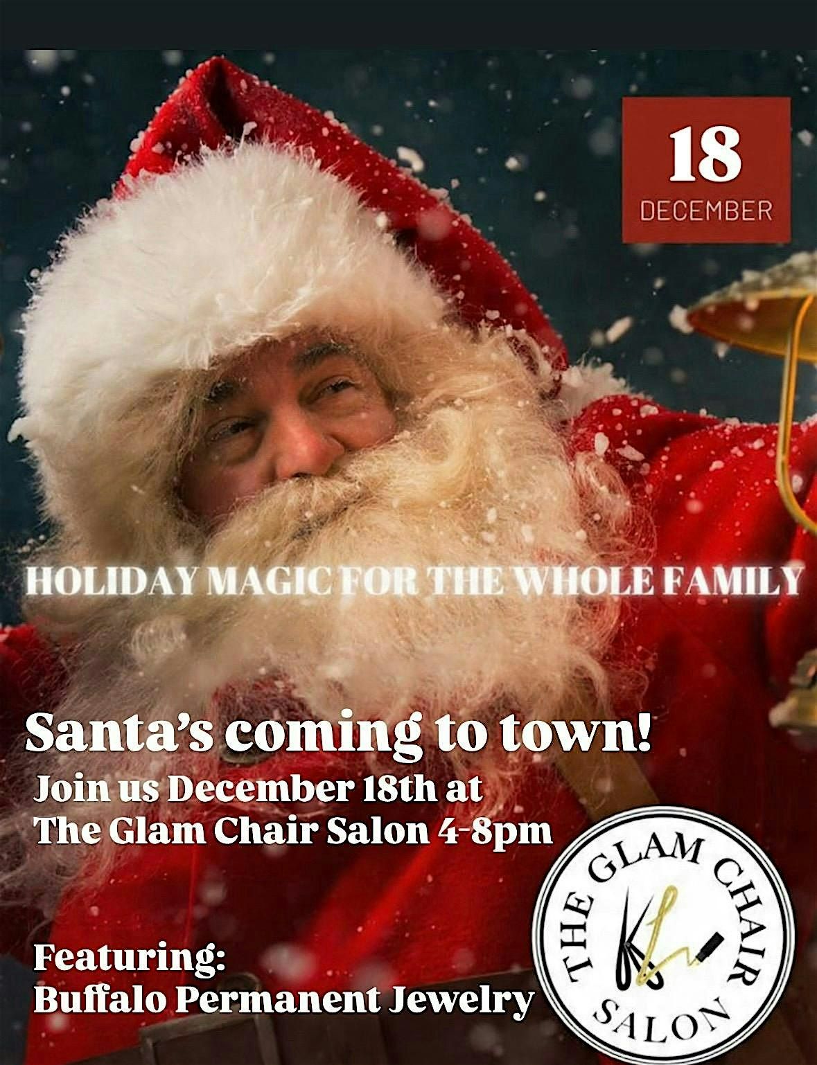Meet Santa @ The Glam Chair, 18 December | Event in Buffalo | AllEvents