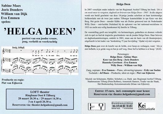 Helga Deen Theatervoorstelling Loft Tilburg March 28 2020 Allevents In Lied 75 Jaar