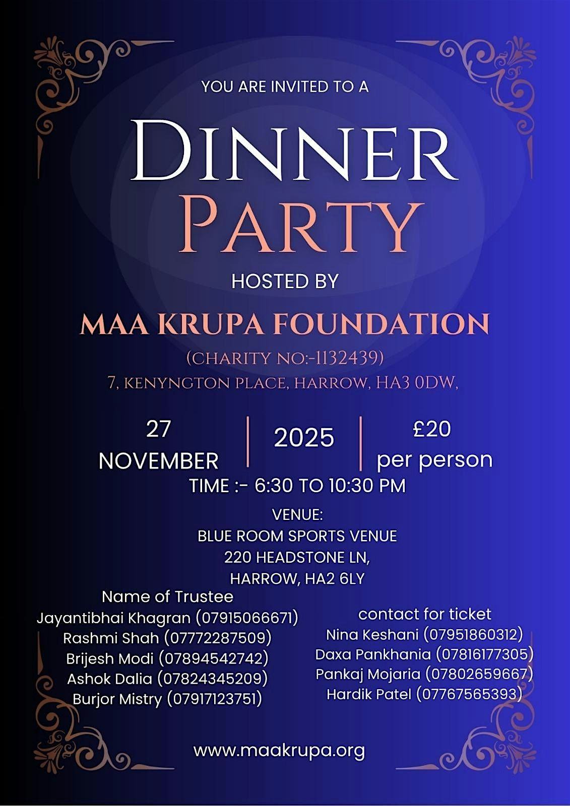 MAA KRUPA DINNER PARTY | Event in Harrow | AllEvents