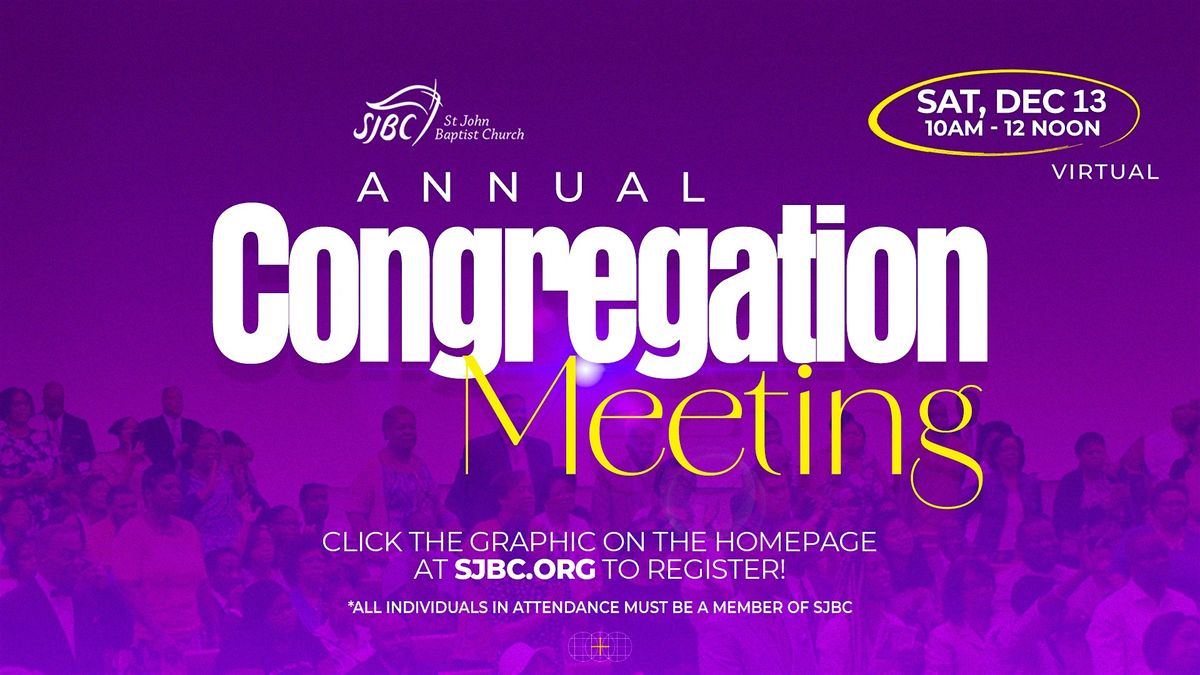 2025 Virtual Annual Congregation Meeting, 13 December | Event in Columbia | AllEvents