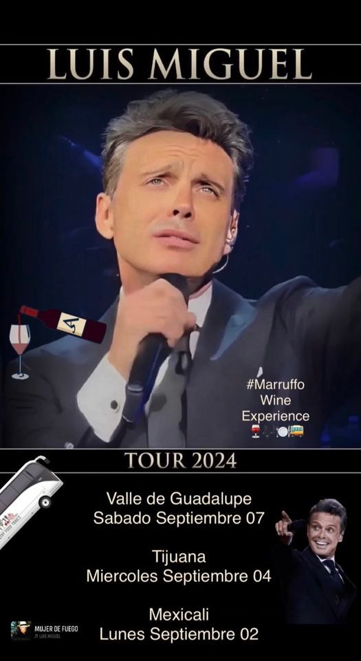 Luis Miguel en Concierto..!! Transporte a Tijuana.🍷🎶🚌👌🏼, Valle De