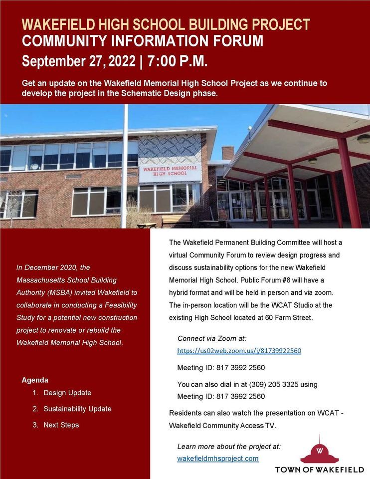 Community Forum Wakefield Memorial High School Building Project