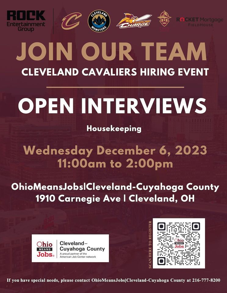 Cleveland CavaliersHousekeeping Job Fair, OhioMeansJobs Cleveland