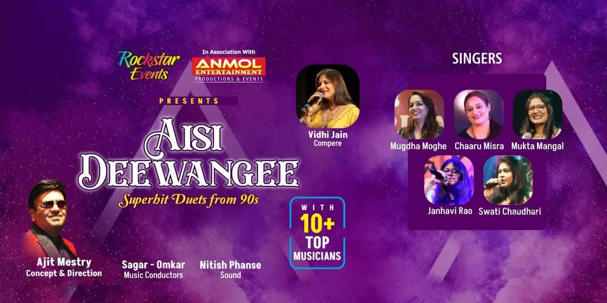 Aisi deewangi - Superhit Duets from 90s, 21 September | Event in Mumbai | AllEvents