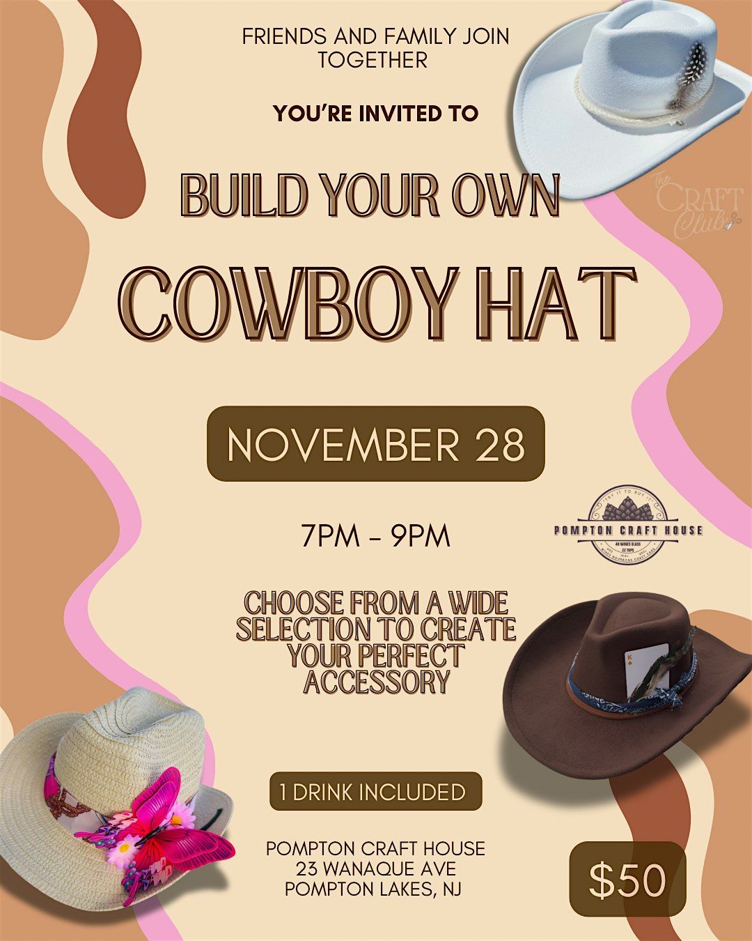 Build Your Own Cowboy Hat, 28 November | Event in Pompton Lakes | AllEvents