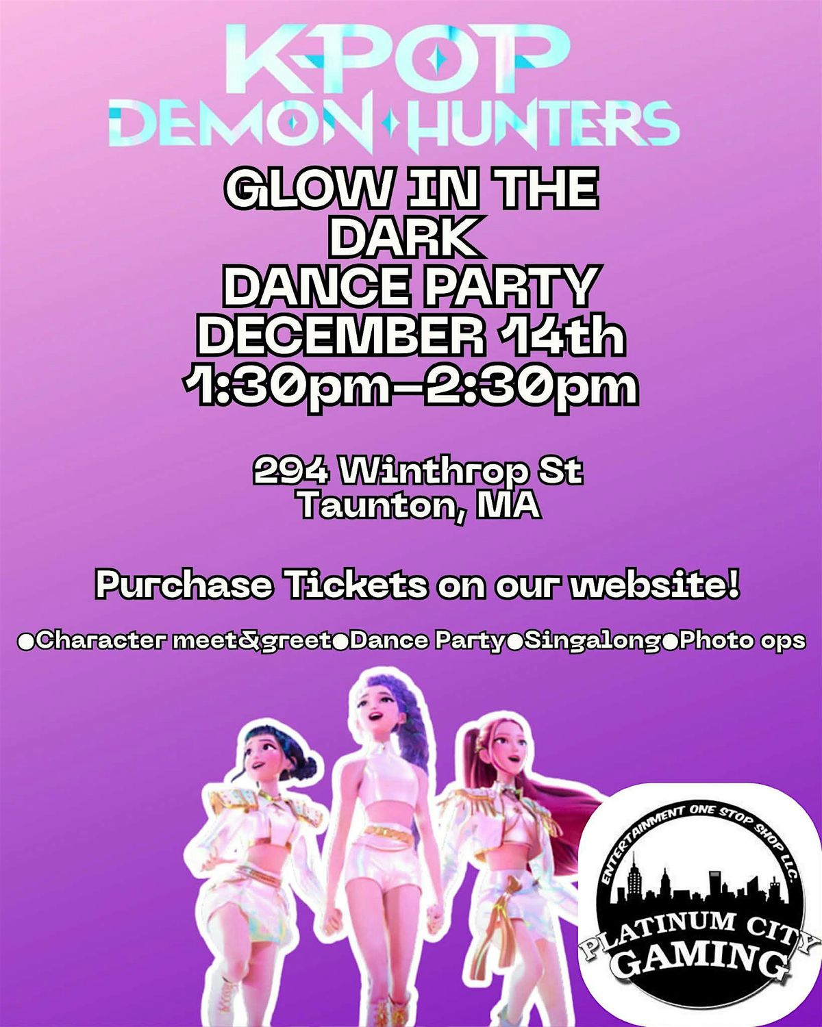K-POP Demon Hunters Glow in the Dark Dance Party, 14 December | Event in Taunton | AllEvents