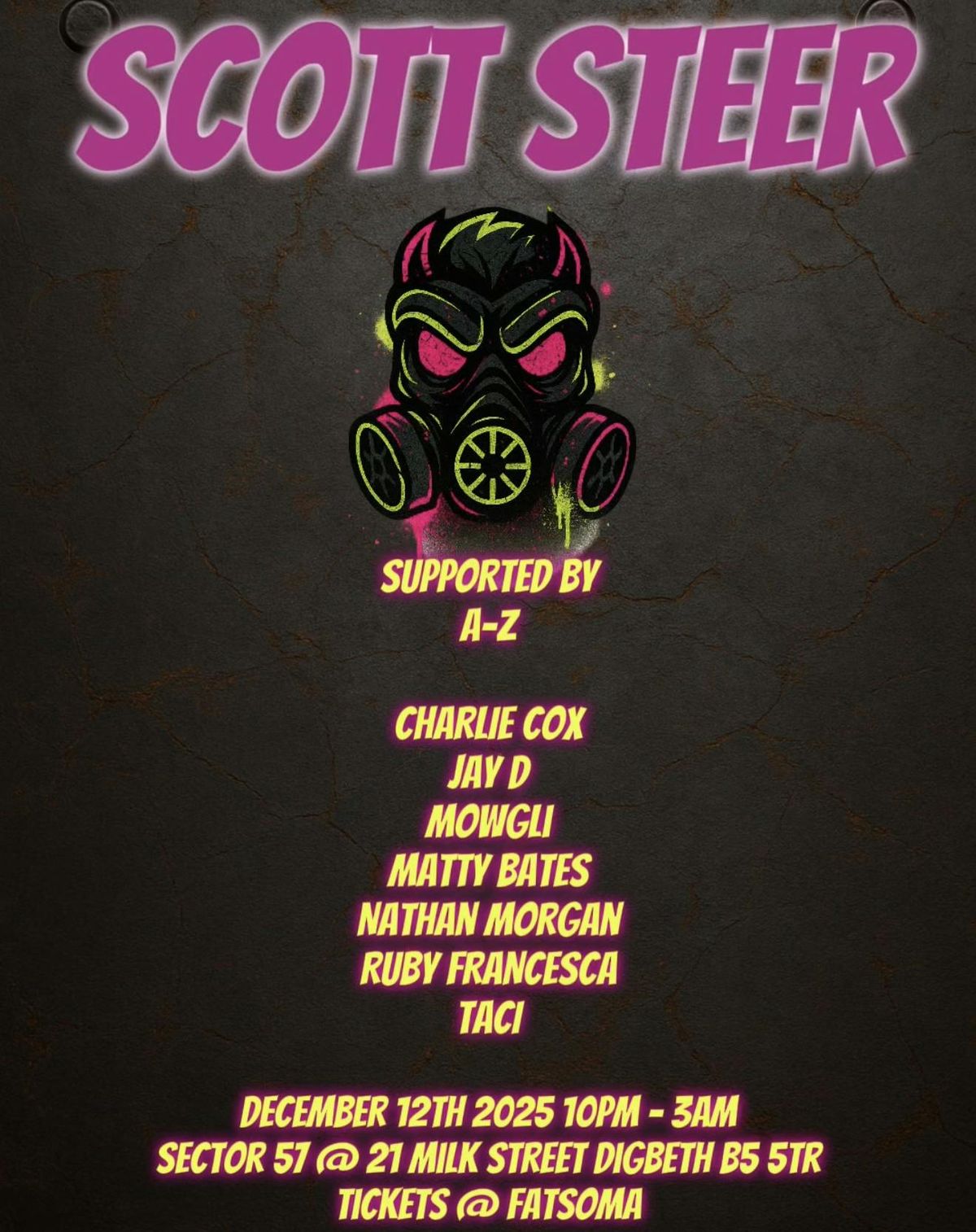 UNITY 001 SCOTT STEER, 12 December | Event in Birmingham | AllEvents
