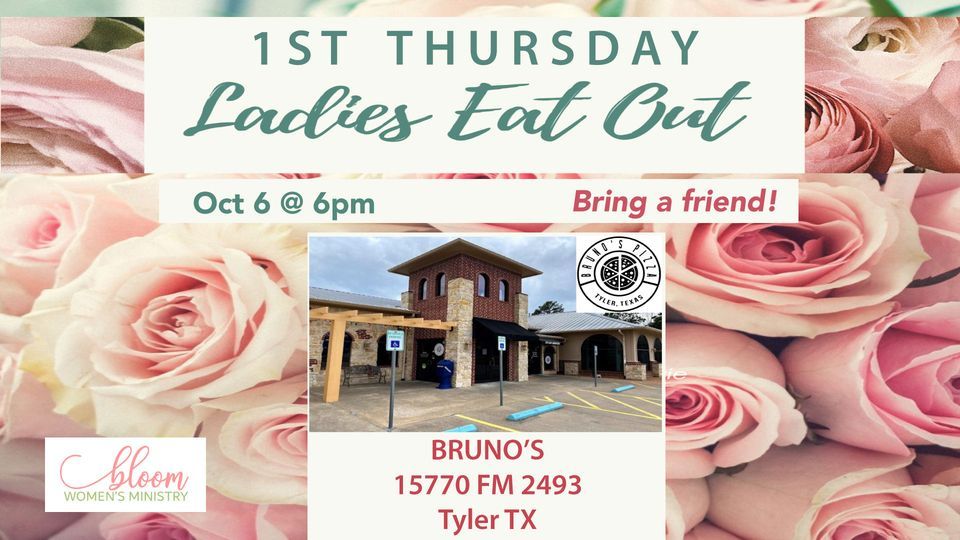 Ladies EatOut October, Bruno's Pizza and Pasta, Tyler, October 6