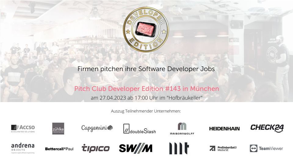 Pitch Club Developer Edition #143, 27 April | Event in Starnberg | AllEvents.in