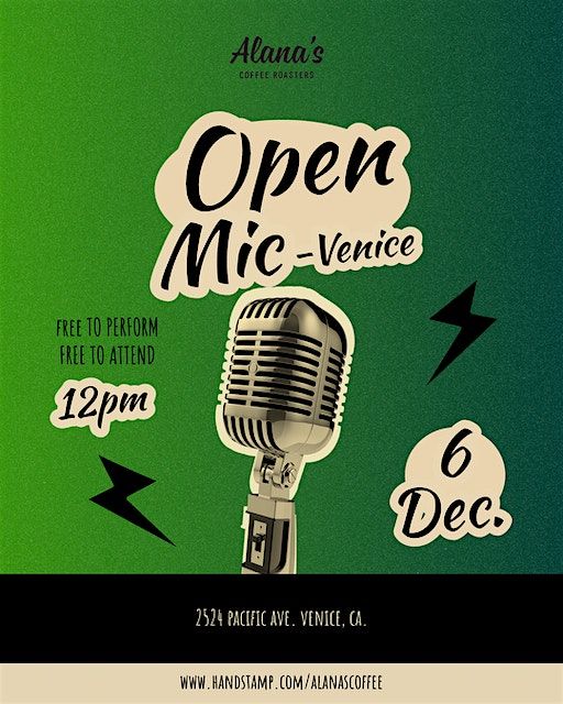 Alana's Open Mic - Venice, 6 December | Event in Los Angeles | AllEvents