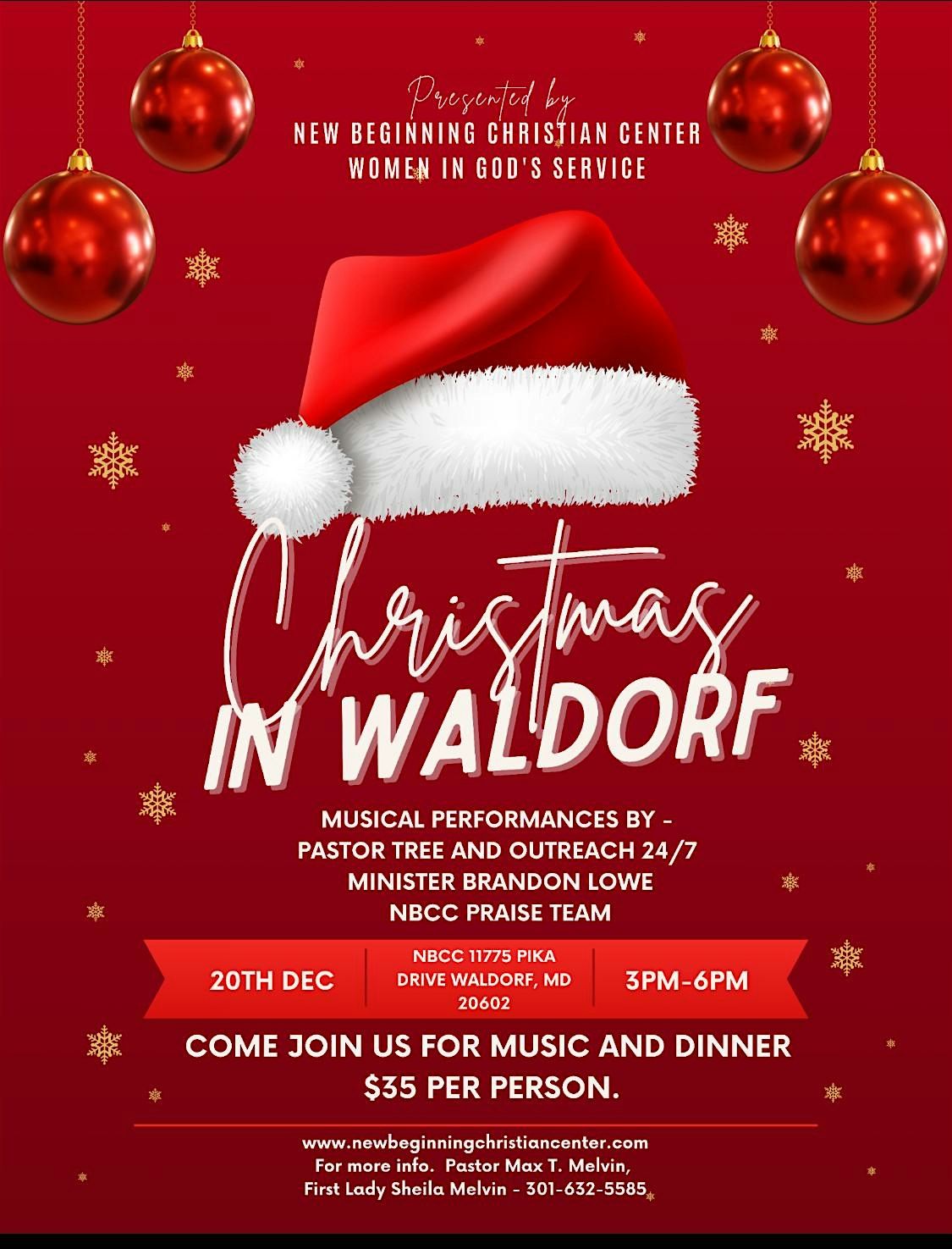 NBCC, Christmas In Waldorf, 20 December | Event in Waldorf | AllEvents