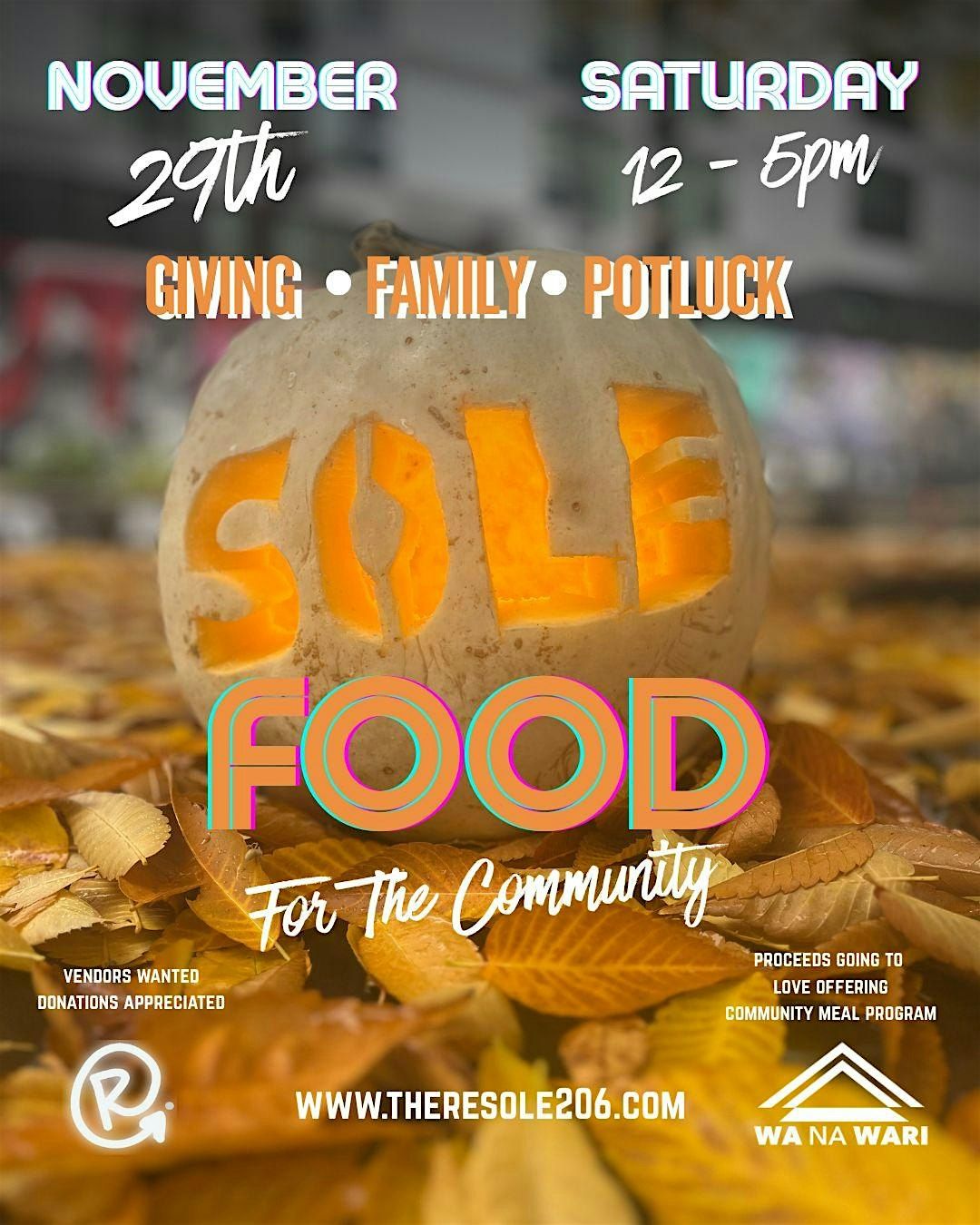 SOLE FOOD: For The Community, 29 November | Event in Seattle | AllEvents