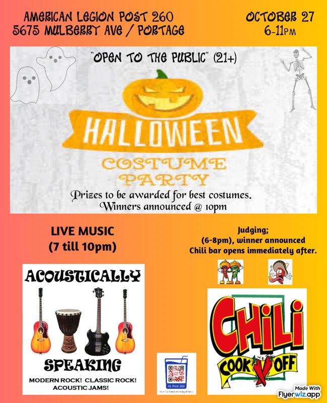 Halloween Costume Party/Chili Cook off/Live Music, American Legion Post