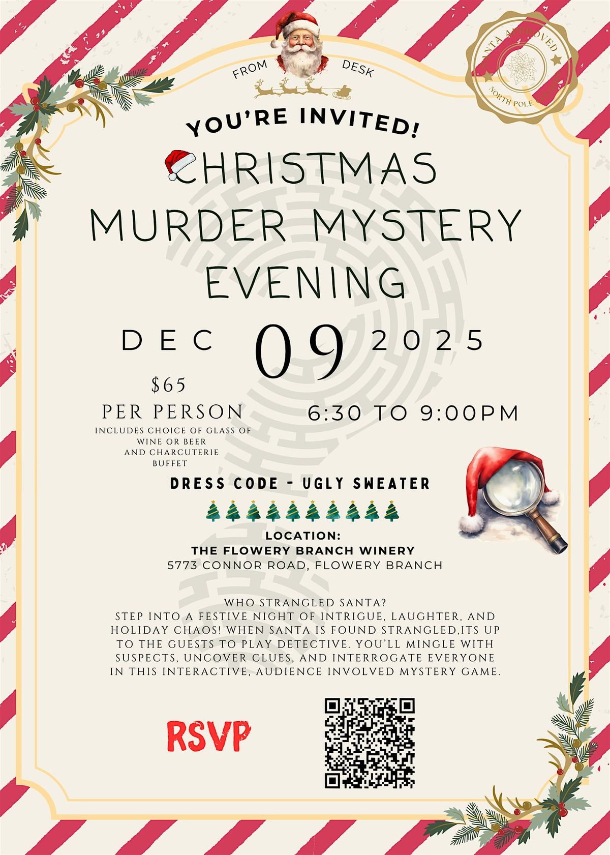 Christmas M**der Mystery at the Winery, 9 December | Event in Flowery Branch | AllEvents