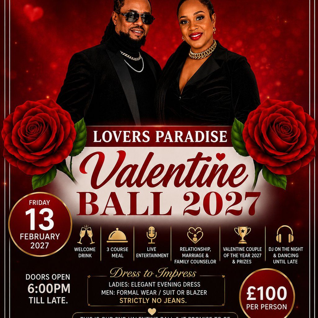 Lovers Paradise Valentine Ball 2027, ICB Centre, Wolverhampton, 13 ...