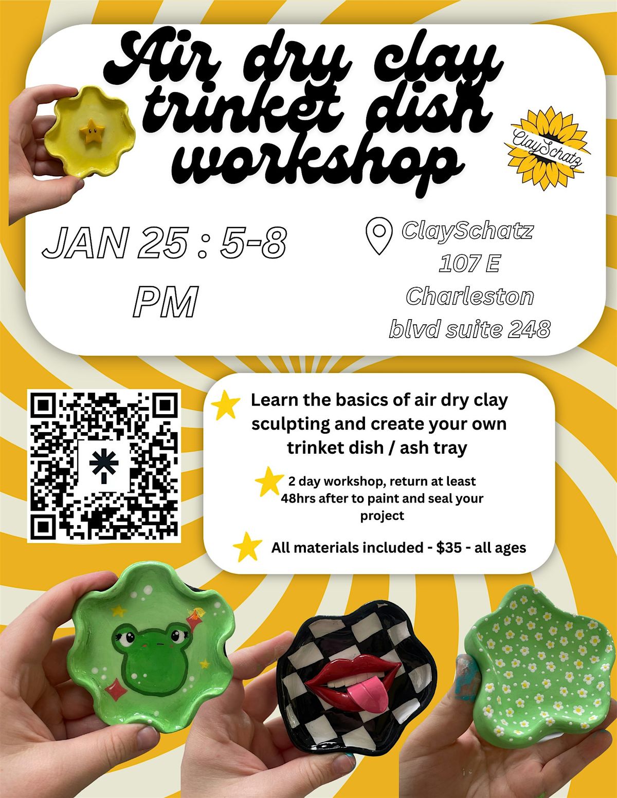 Air dry clay trinket dish workshop arts and crafts DIY, 25 January | Event in Las Vegas | AllEvents