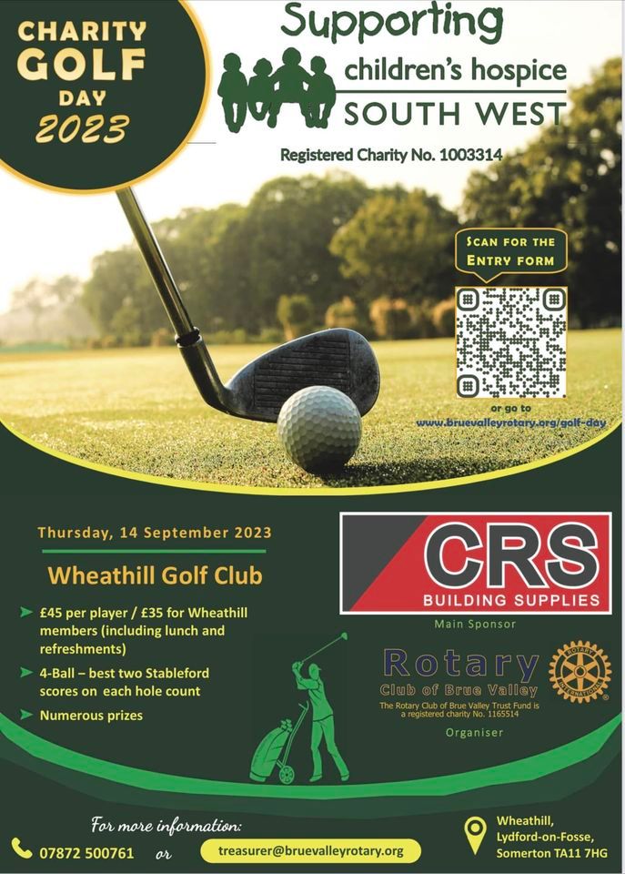 Rotary Club of Brue Valley Charity Golf Day, Wheathill Golf Club, Somerton, September 14 2023