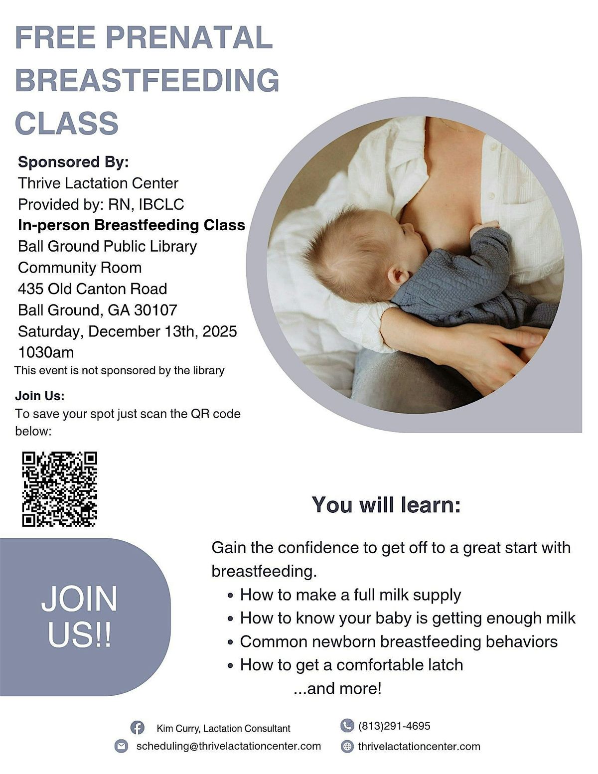 Free In Person Prenatal Breastfeeding Class, 13 December | Event in Ball Ground | AllEvents