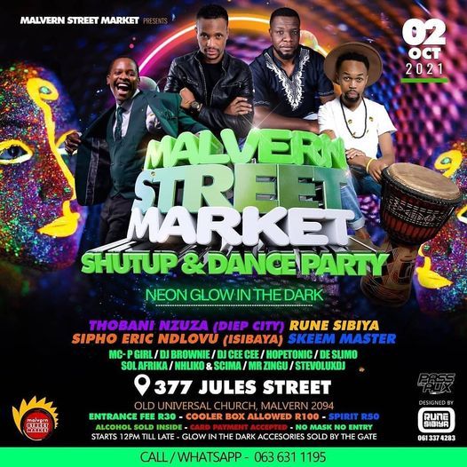 Malvern Street Market- Neon Glow In The Dark ShutUp & Dance Party