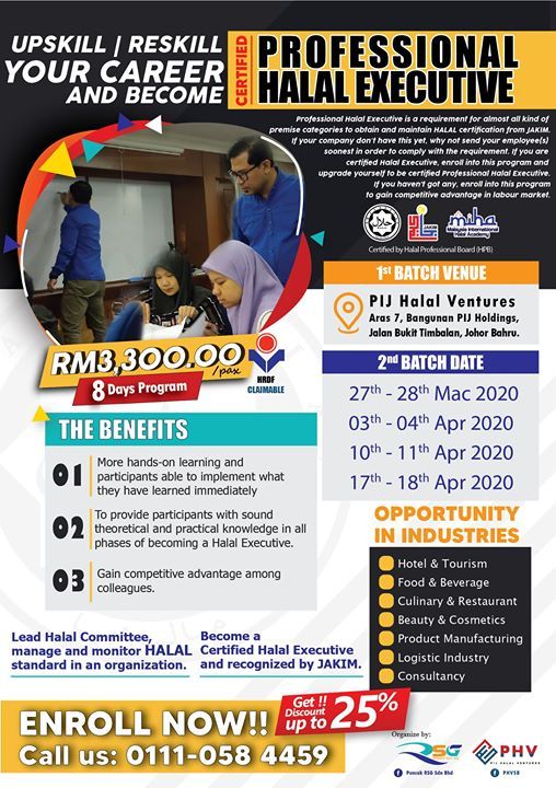 Halal Executive Training Program Batch Pij Holdings Sdn Bhd Johor Bahru April 17 2020 Allevents In