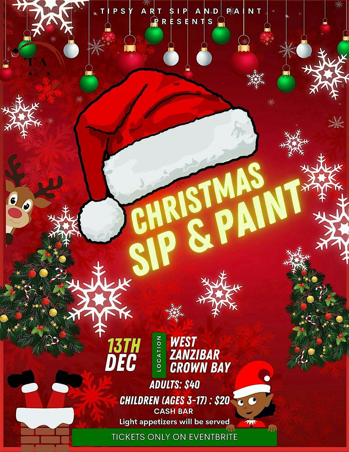 Christmas Sip and Paint, 13 December | Event in Charlotte Amalie West | AllEvents