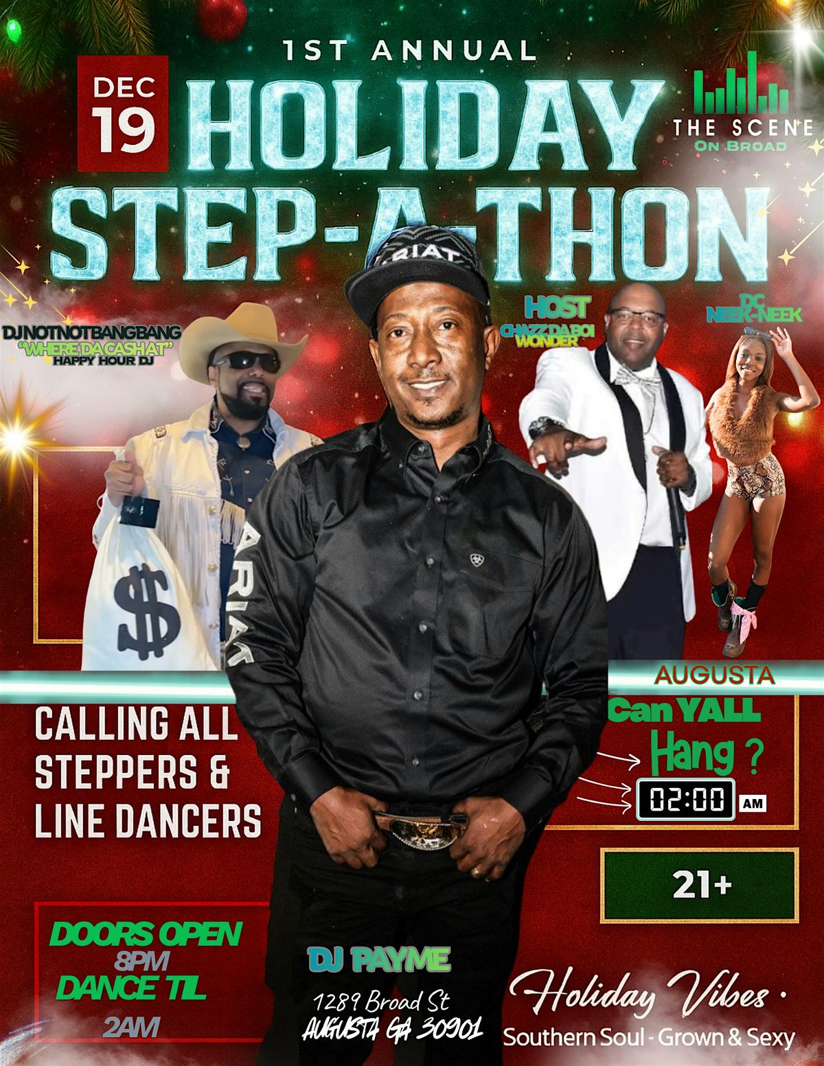1st Annual HOLIDAY STEP-A-THON  (DJ PAYME) AT THE SCENE CAN YOU HANG?, 19 December | Event in Augusta | AllEvents