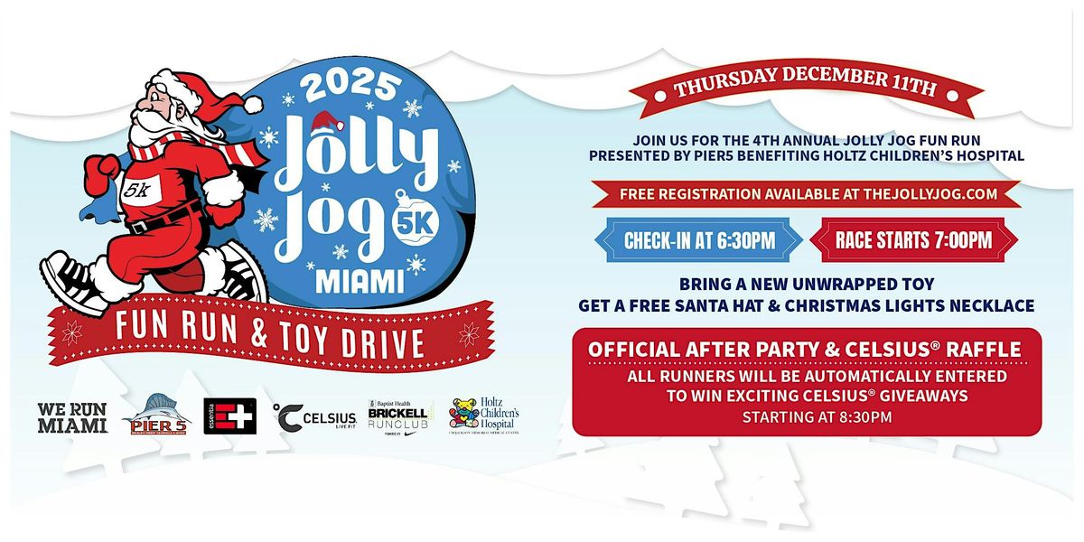 Miami | Jolly Jog 5K: Fun Run & Toy Drive at PIER 5, 11 December | Event in Miami | AllEvents